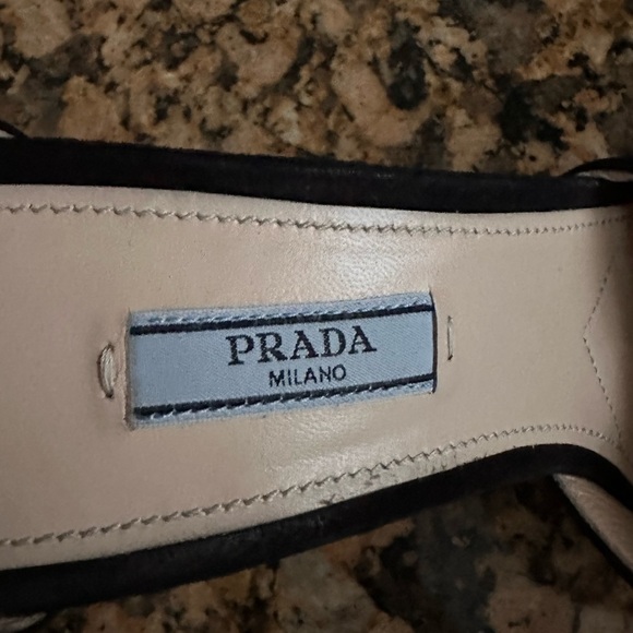 Prada Sued Ankle Strap Pump Sandals - Picture 11 of 11